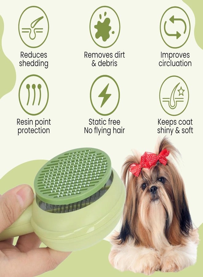 ROMILAS Self Cleaning Slicker Brush Pet Hair Grooming Comb Pet Massaging Tool and Shedding Brush for Long or Medium Haired Dogs and Cats (MULTICOLOR) - Image 5